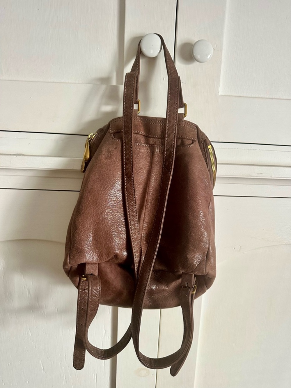 HOBO Brown Leather Mini Backpack - Picture 2 of 3